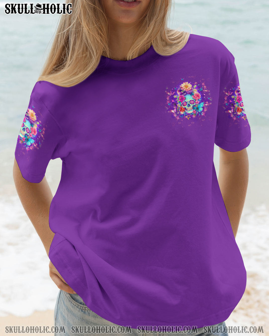 I AM A SWEET GIRL  SKULL MESSY BUN  ALL OVER PRINT -  TLTW3103252