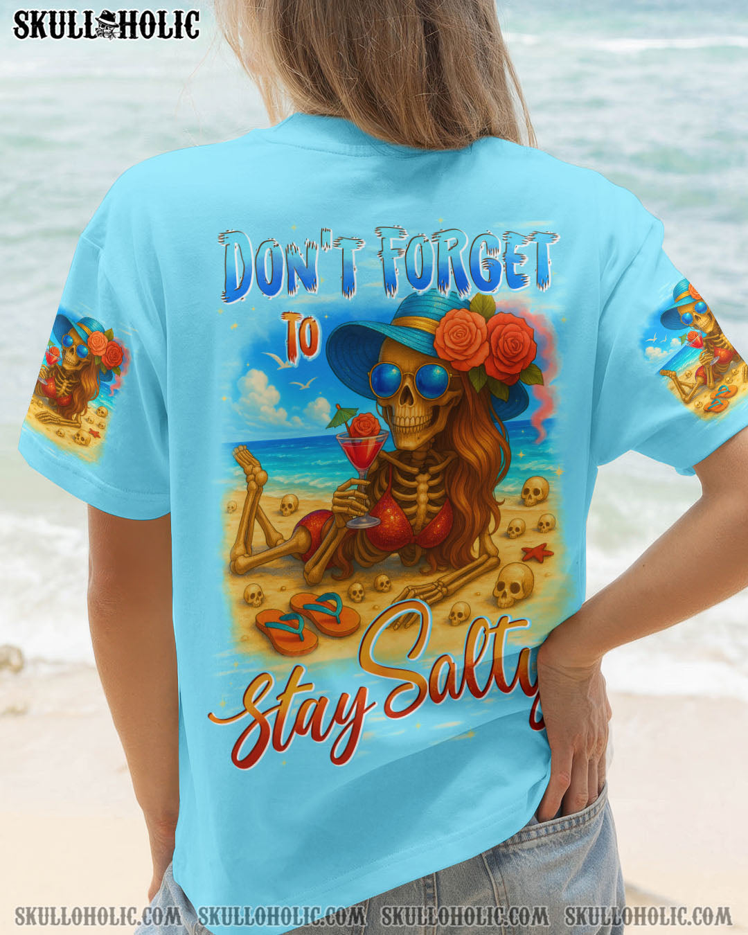 DON'T FORGET TO STAY SALTY SKULL ALL OVER PRINT - TYTD1404251