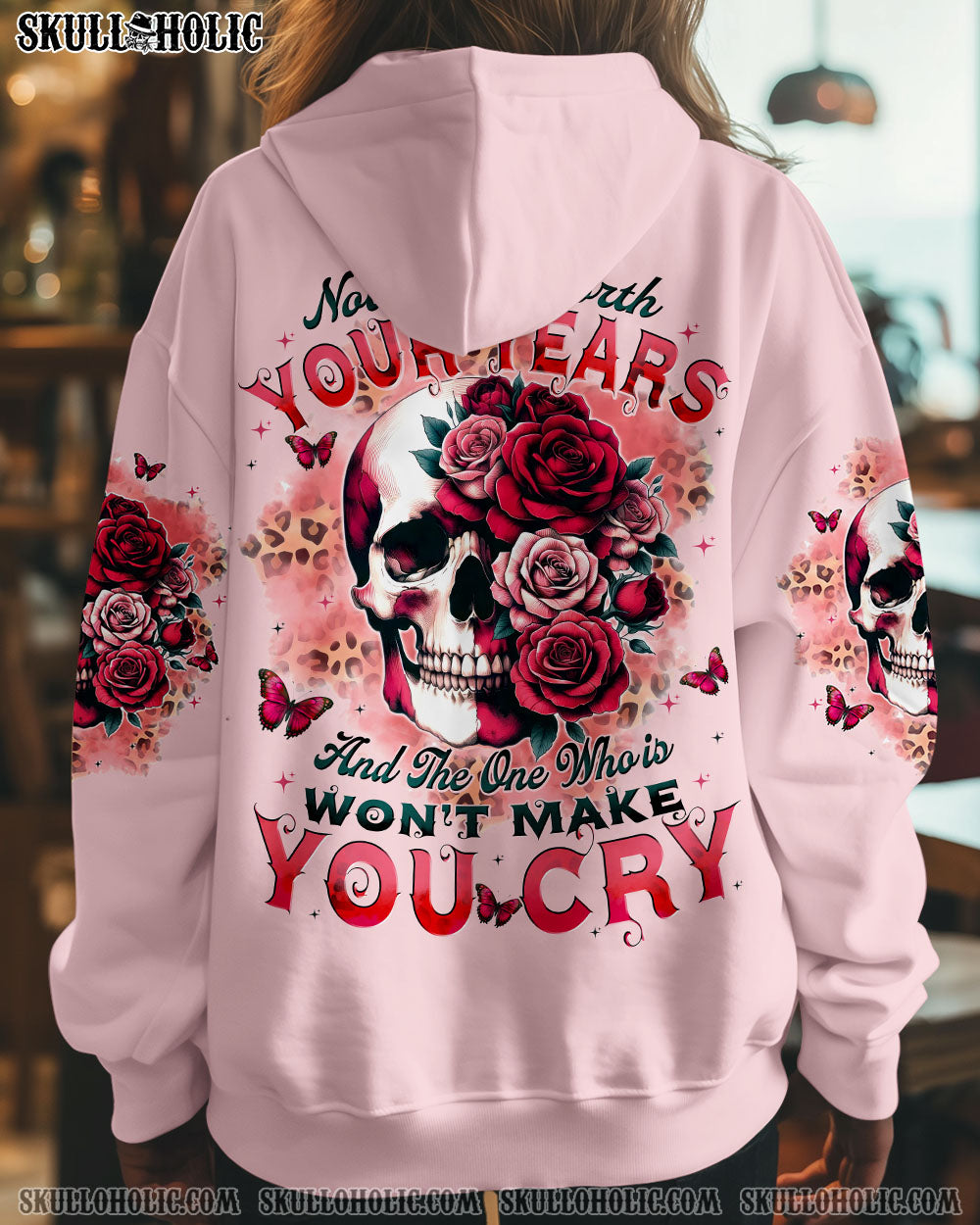 NOBODY IS WORTH YOUR TEARS SKULL ALL OVER PRINT - TYTD2403252