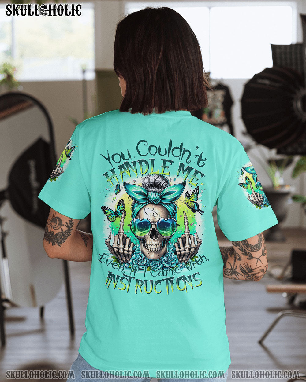 YOU COULDN'T HANDLE ME MESSY BUN TIE DYE ALL OVER PRINT - TYTM0605242
