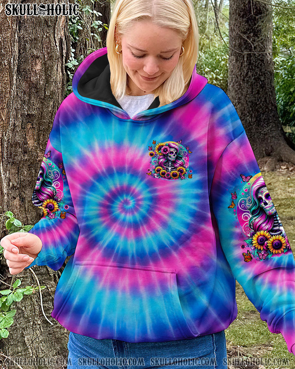 SHE IS SUNSHINE MIXED WITH A LITTLE HURRICANE TIE DYE ALL OVER PRINT - TYTM3103253