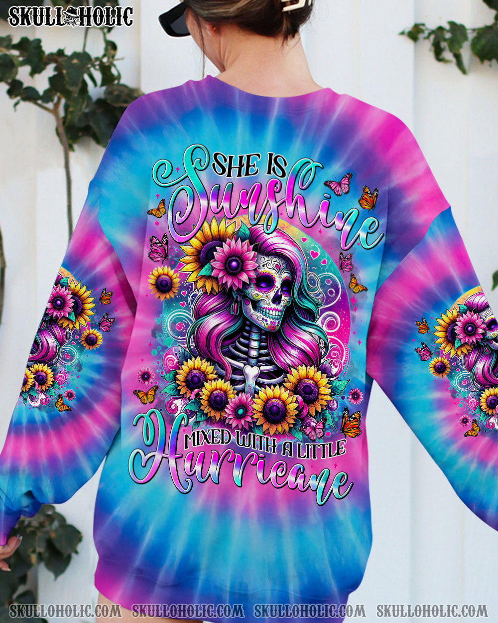SHE IS SUNSHINE MIXED WITH A LITTLE HURRICANE TIE DYE ALL OVER PRINT - TYTM3103253