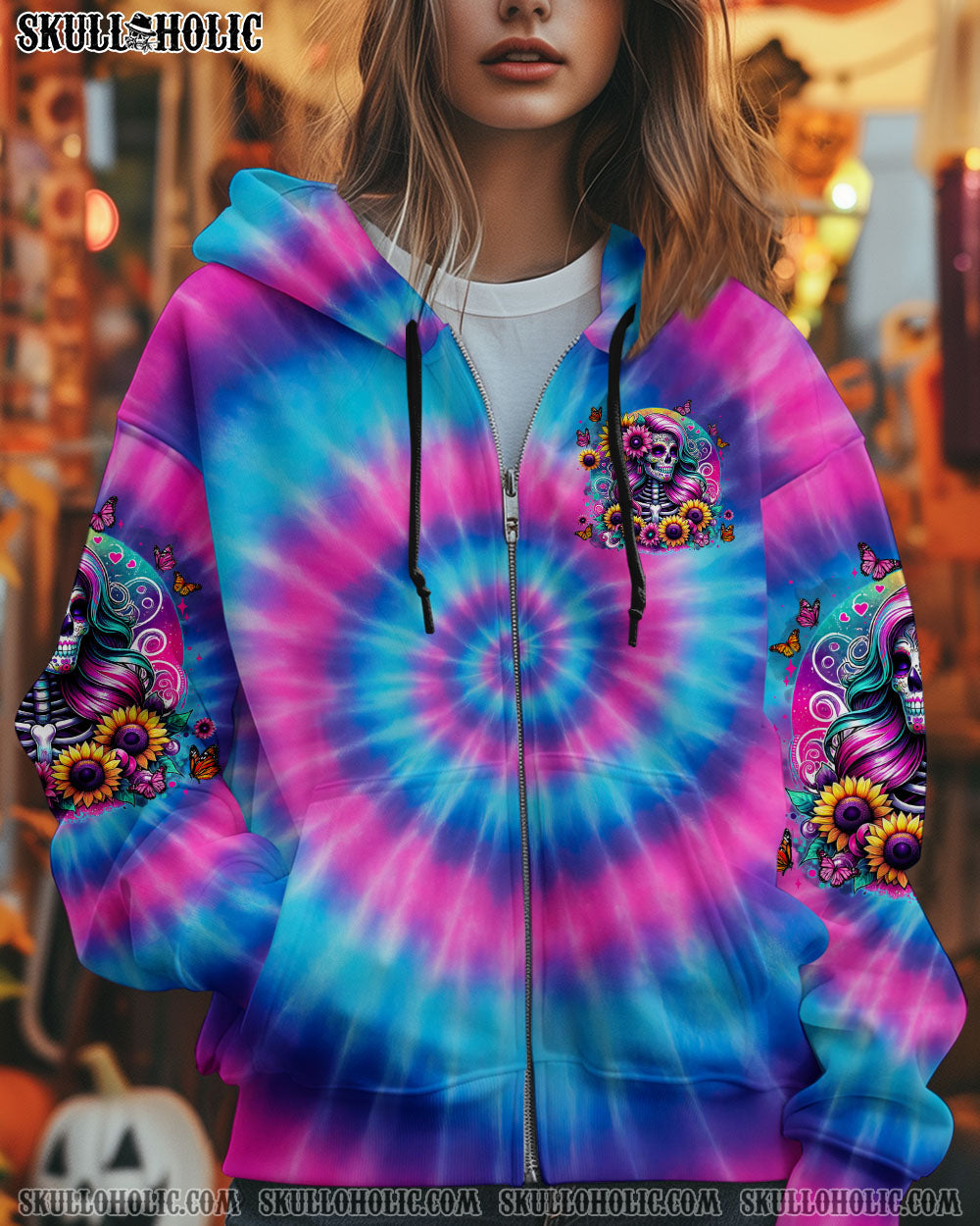 SHE IS SUNSHINE MIXED WITH A LITTLE HURRICANE TIE DYE ALL OVER PRINT - TYTM3103253