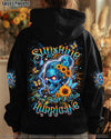 SHE IS SUNSHINE SKULL SUNFLOWER ALL OVER PRINT - YHDU0204252
