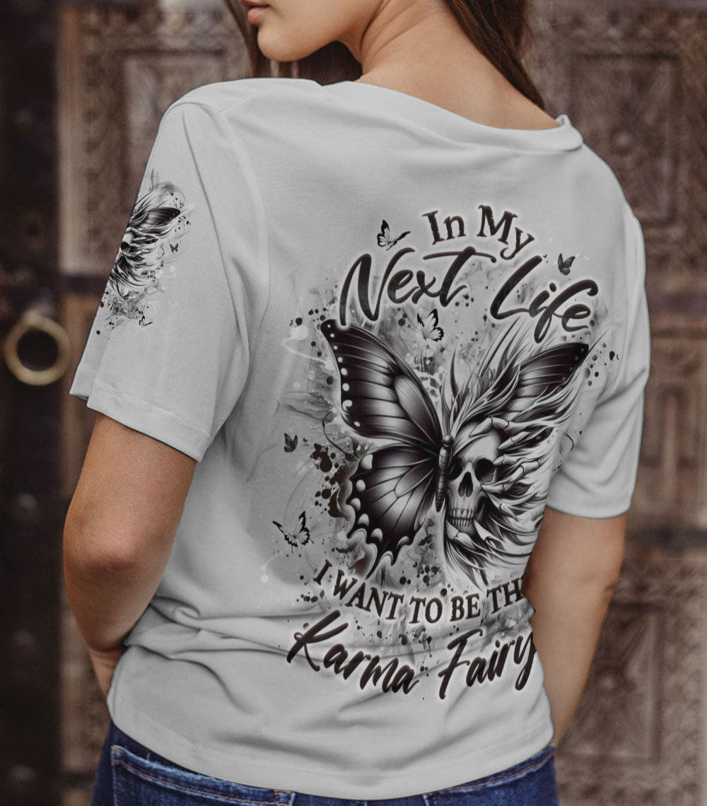 KARMA FAIRY SKULL SKULL BUTTERFLY ALL OVER PRINT - YHDU0603251