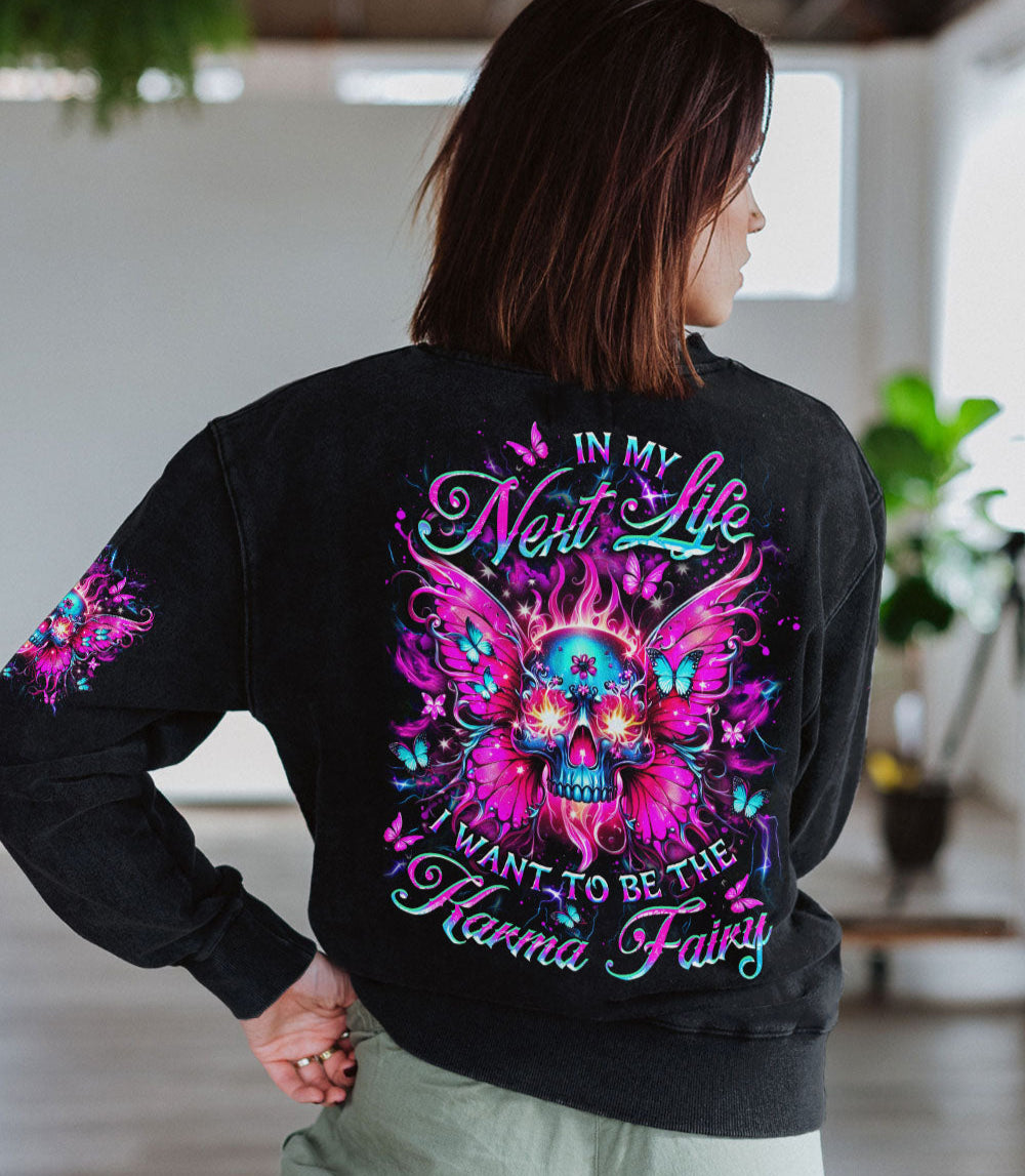 KARMA FAIRY SKULL SKULL WINGS ALL OVER PRINT - YHDU0703253