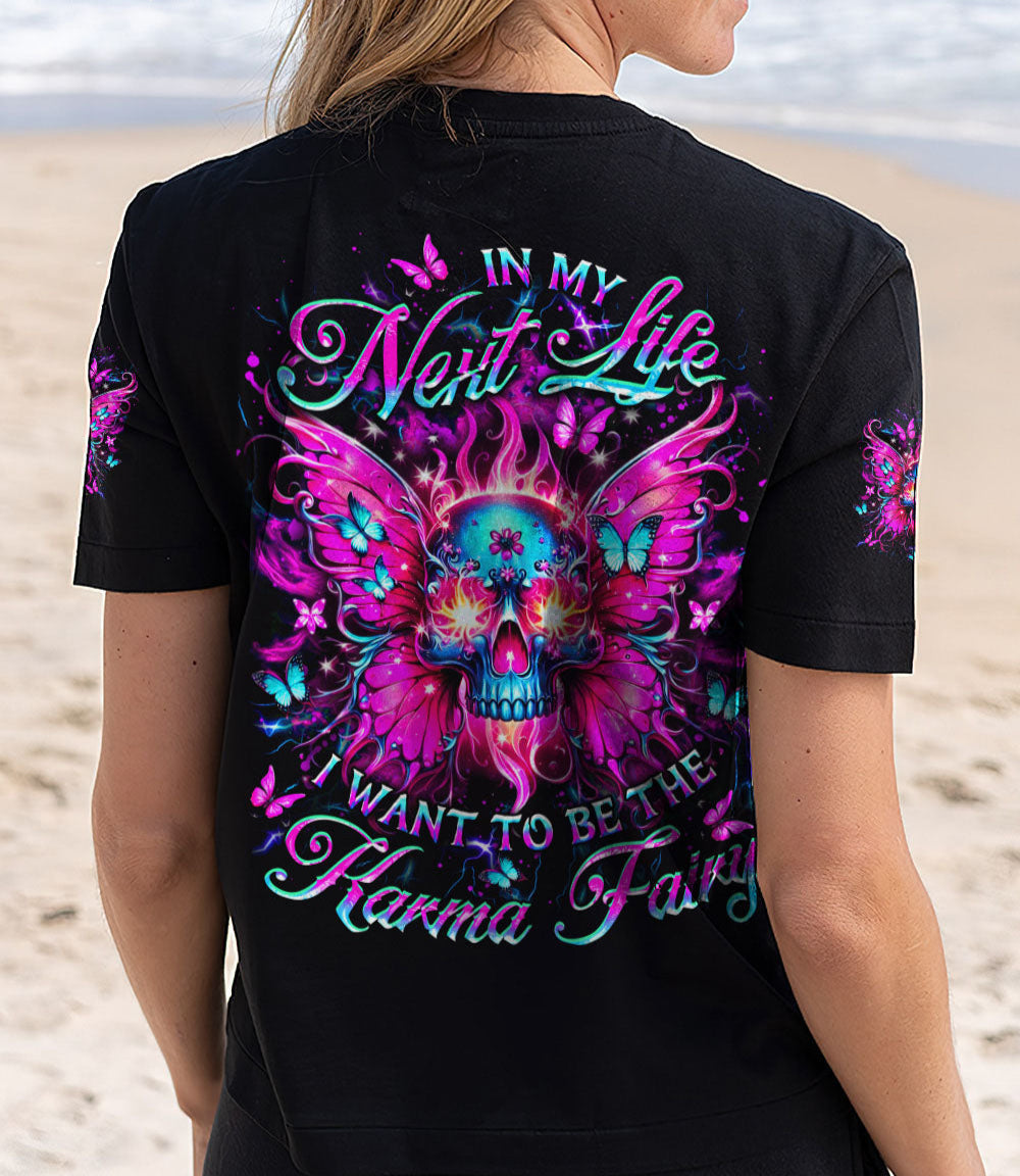 KARMA FAIRY SKULL SKULL WINGS ALL OVER PRINT - YHDU0703253