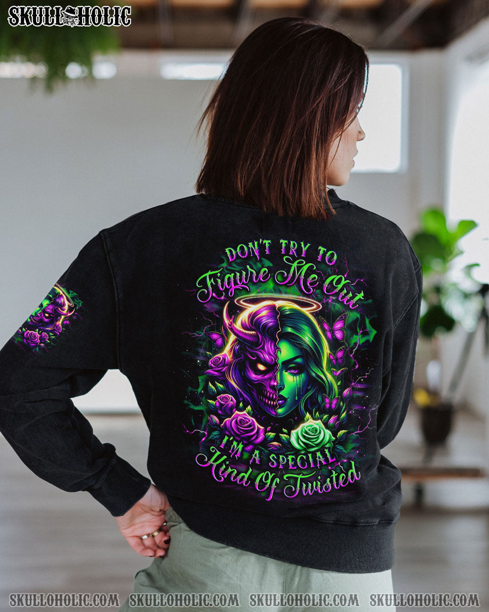 DON'T TRY TO FIGURE ME OUT SKULL ALL OVER PRINT - YHDU1104252