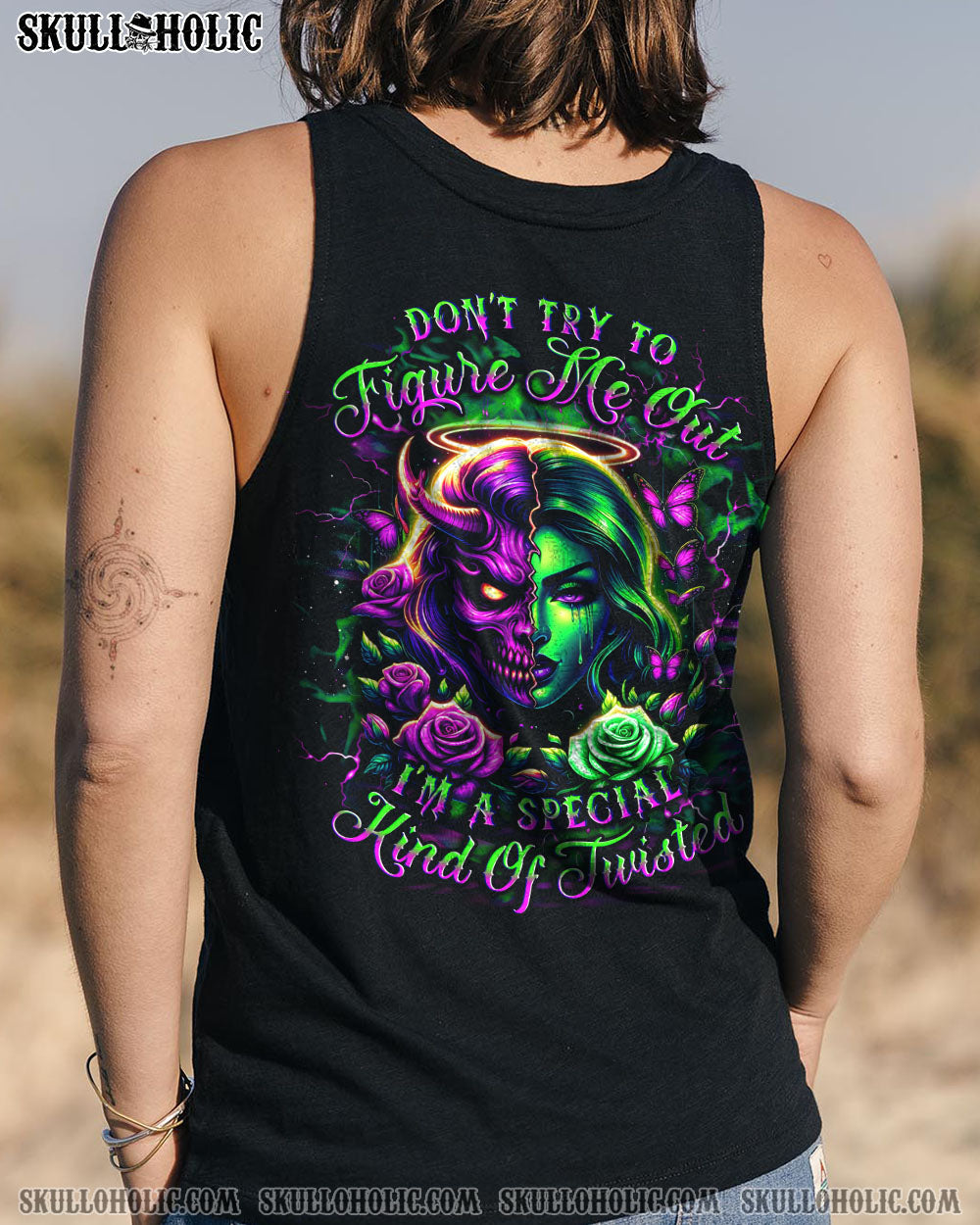 DON'T TRY TO FIGURE ME OUT SKULL ALL OVER PRINT - YHDU1104252