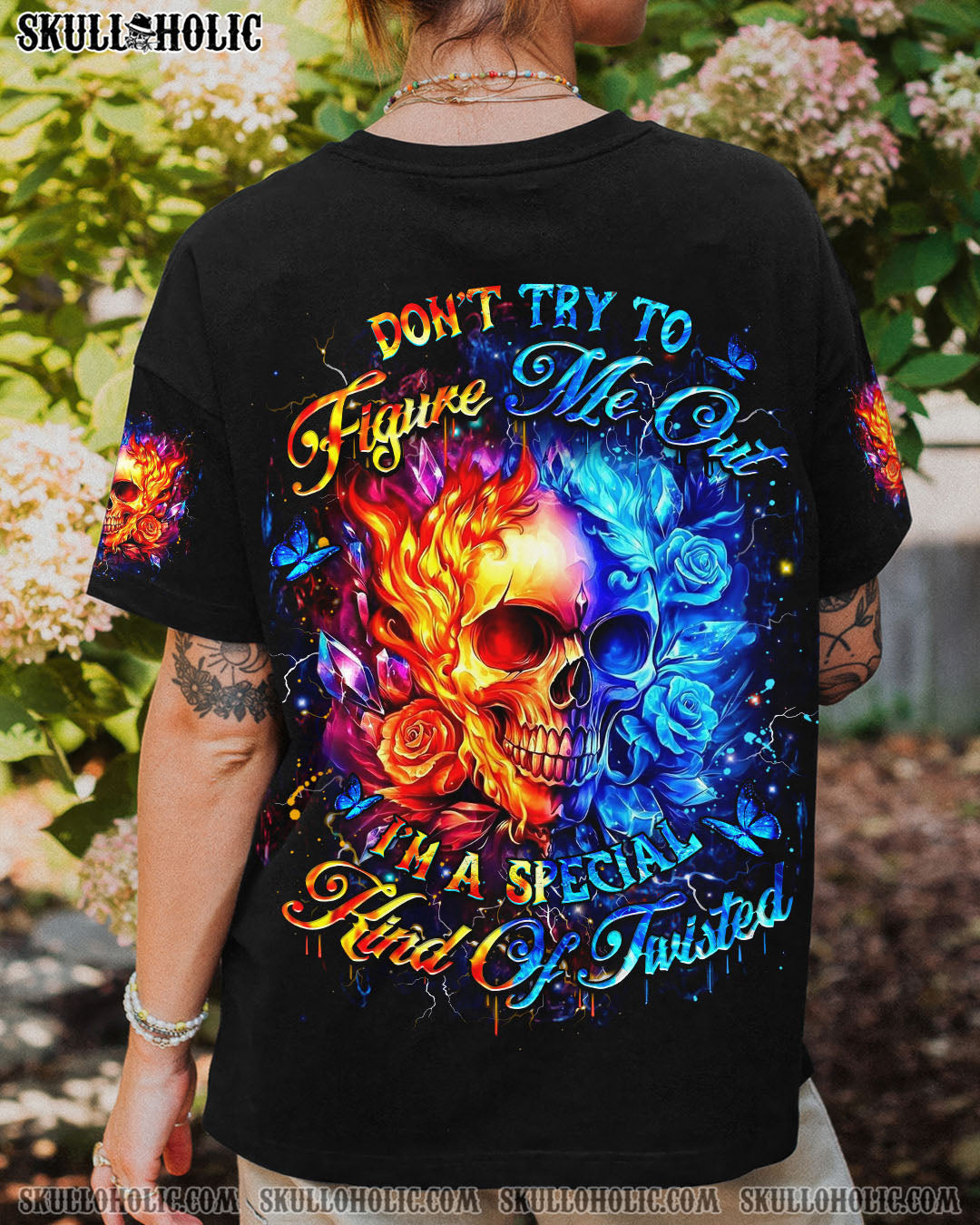 DON'T TRY TO FIGURE ME OUT SKULL ALL OVER PRINT - YHDU1604251