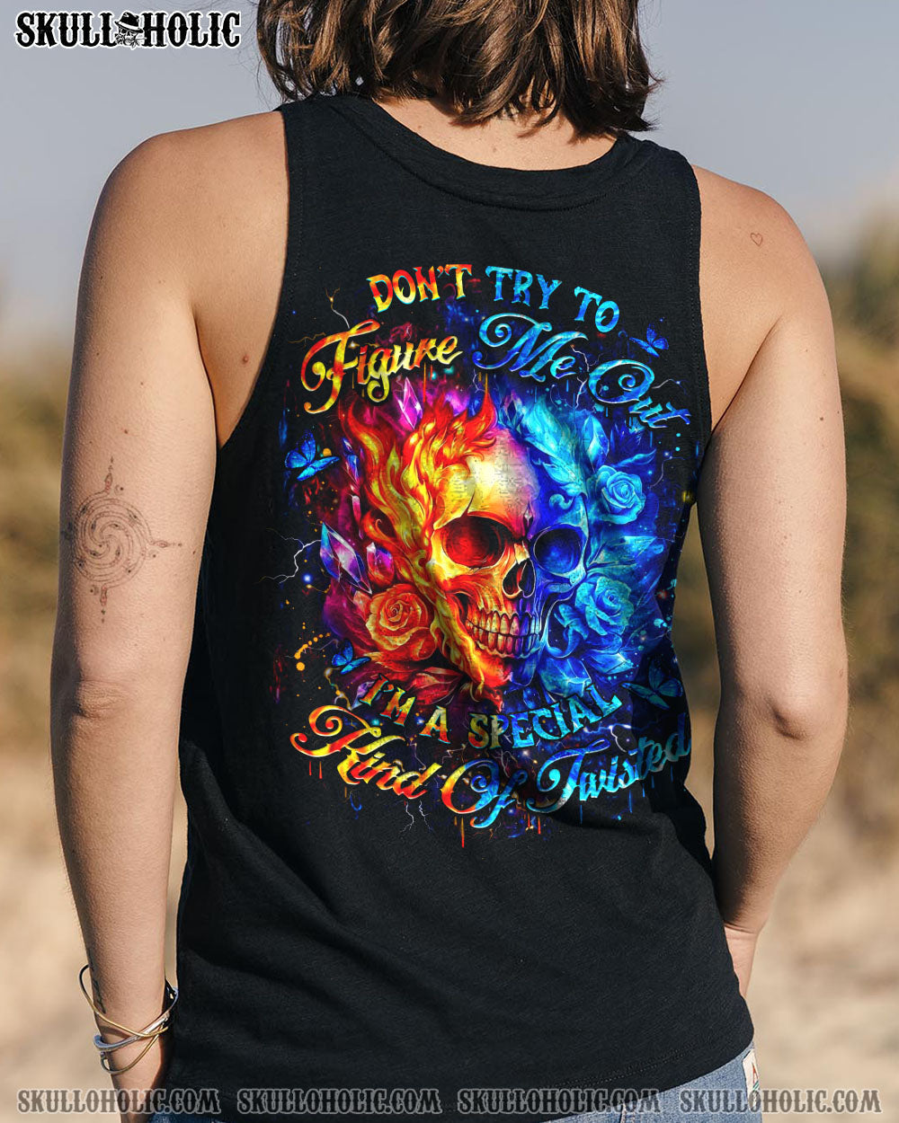 DON'T TRY TO FIGURE ME OUT SKULL ALL OVER PRINT - YHDU1604251