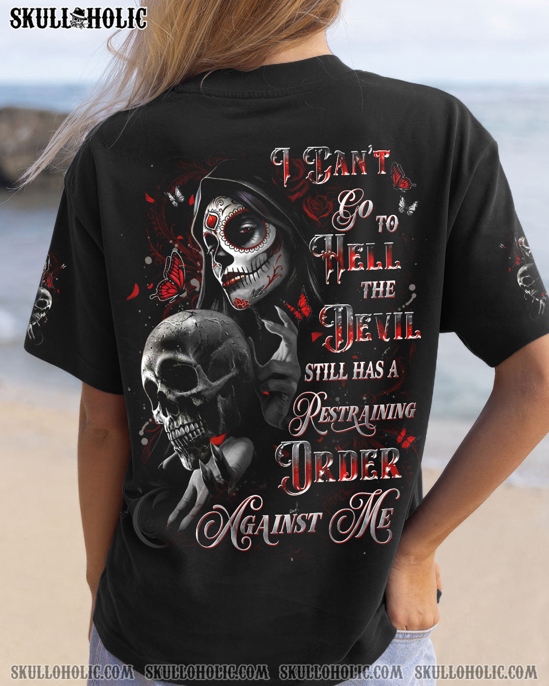 I CAN'T GO TO HELL SKULL LADY ALL OVER PRINT - YHDU1604254