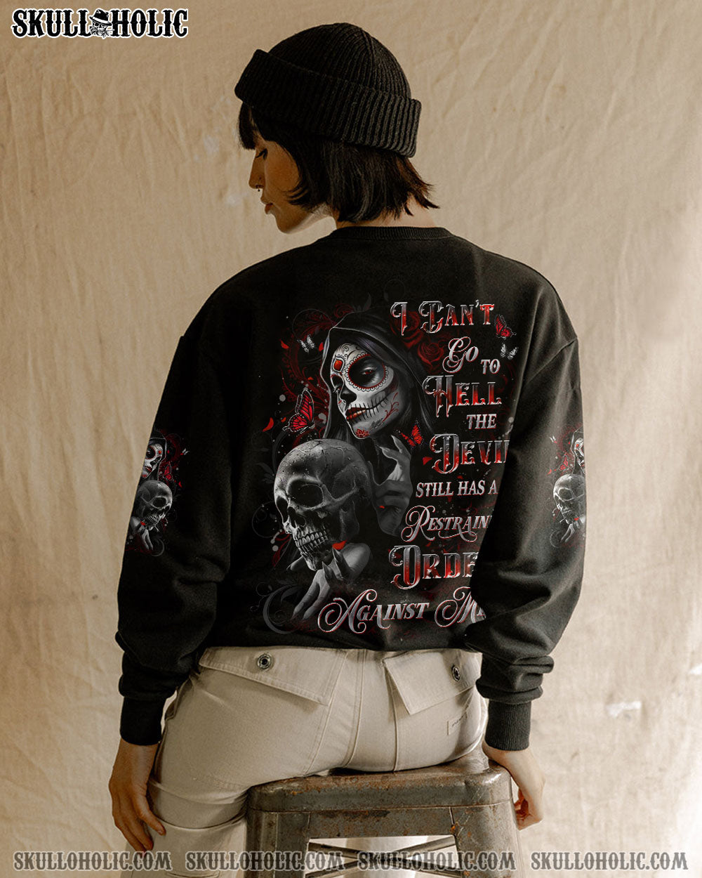 I CAN'T GO TO HELL SKULL LADY ALL OVER PRINT - YHDU1604254