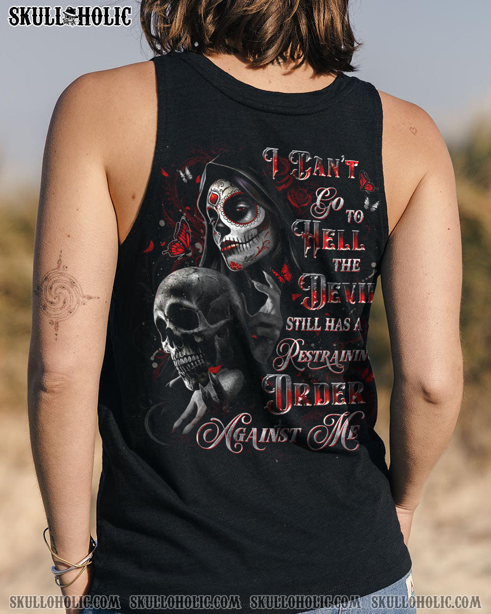 I CAN'T GO TO HELL SKULL LADY ALL OVER PRINT - YHDU1604254