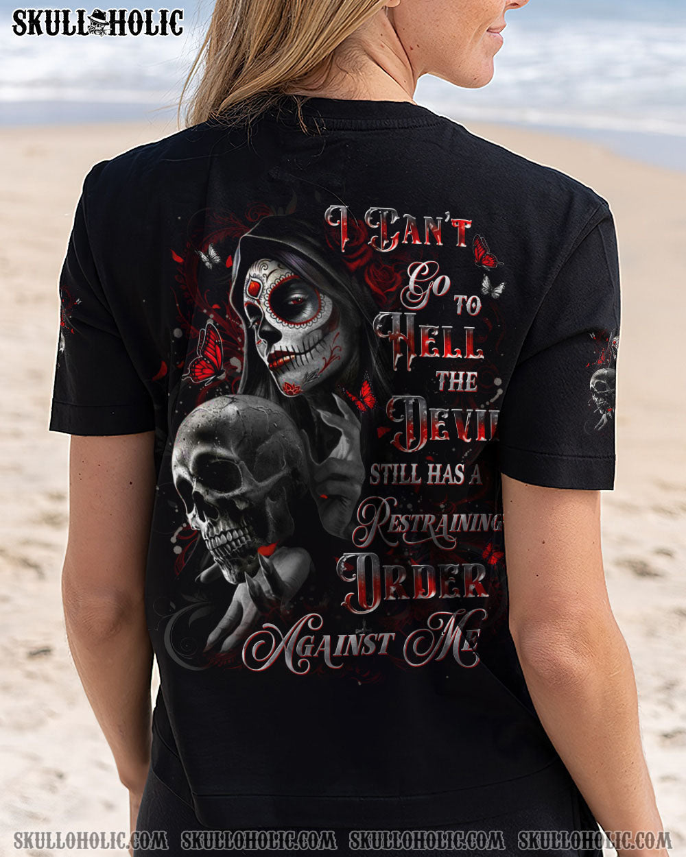 I CAN'T GO TO HELL SKULL LADY ALL OVER PRINT - YHDU1604254