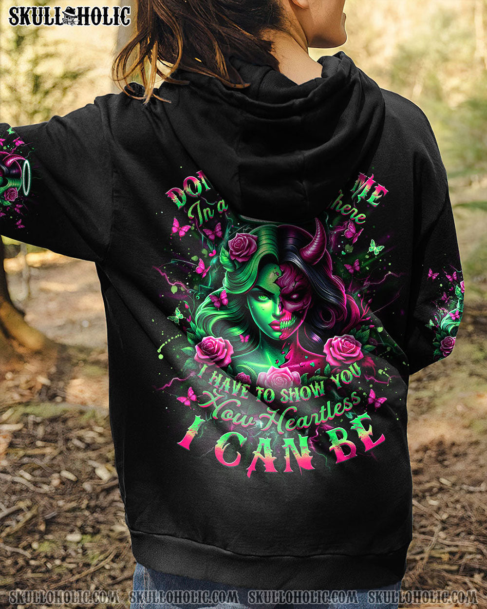 HOW HEARTLESS I CAN BE SKULL LADY ALL OVER PRINT - YHDU2403252