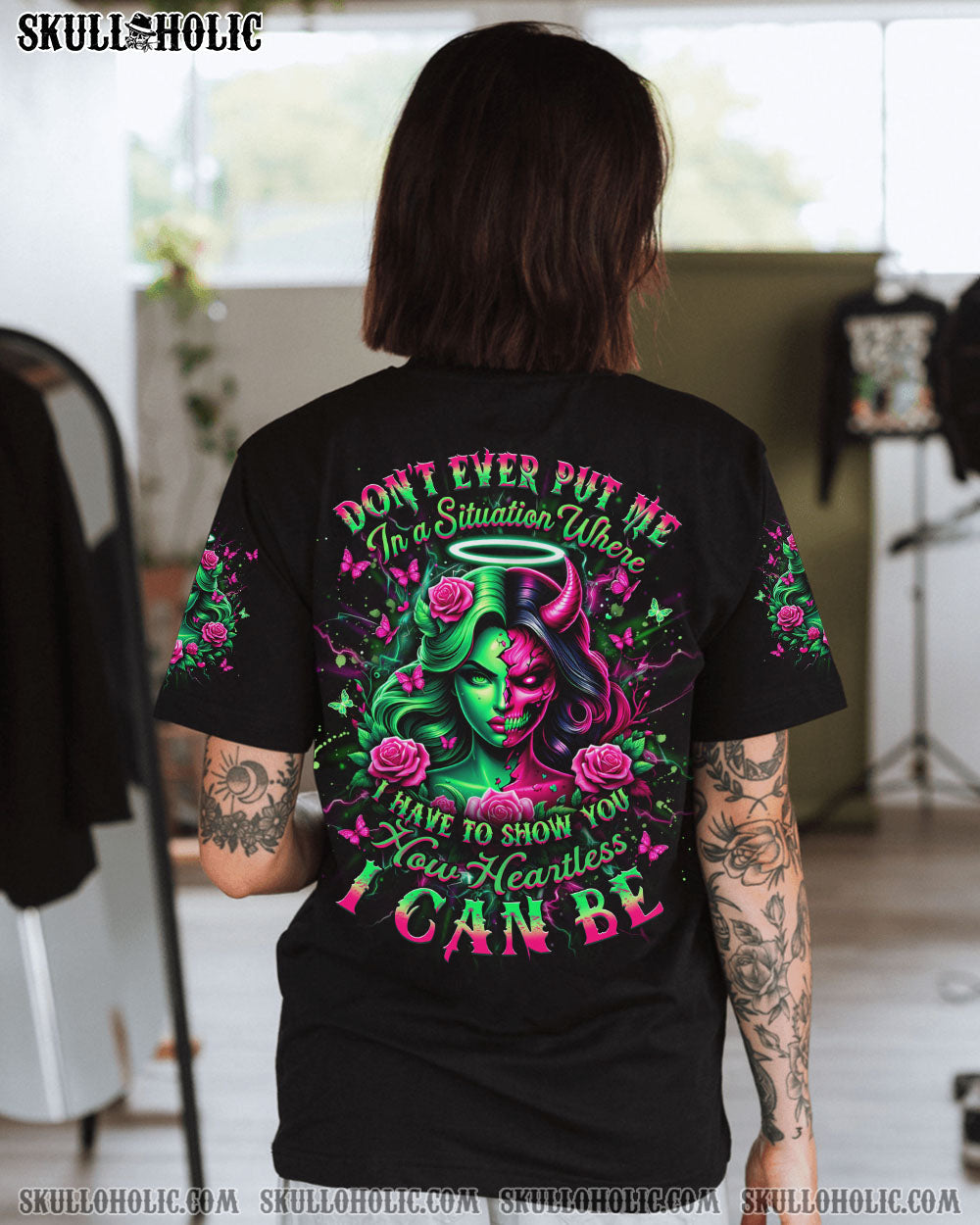 HOW HEARTLESS I CAN BE SKULL LADY ALL OVER PRINT - YHDU2403252
