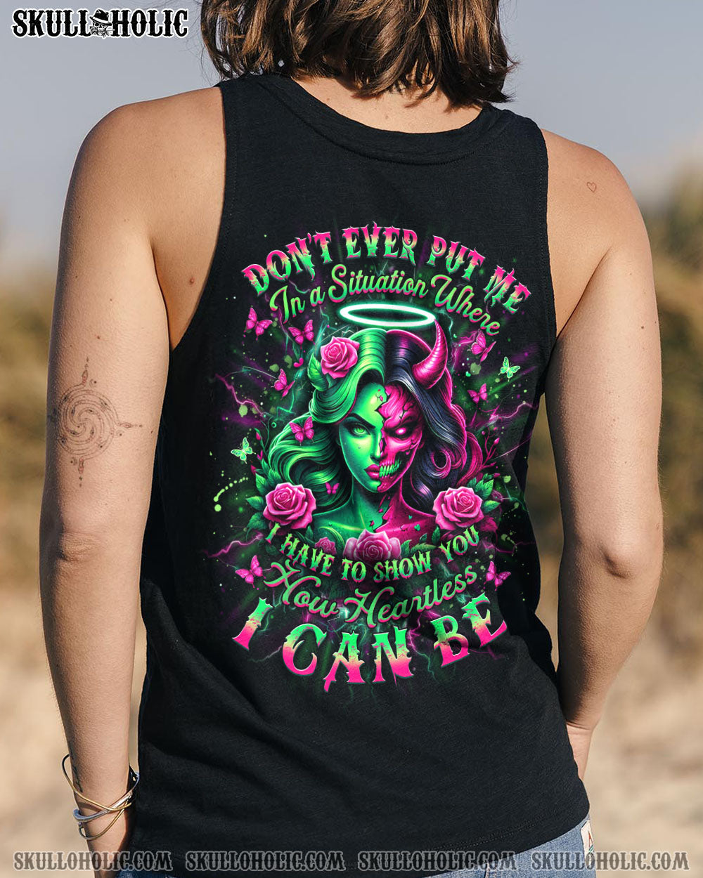 HOW HEARTLESS I CAN BE SKULL LADY ALL OVER PRINT - YHDU2403252