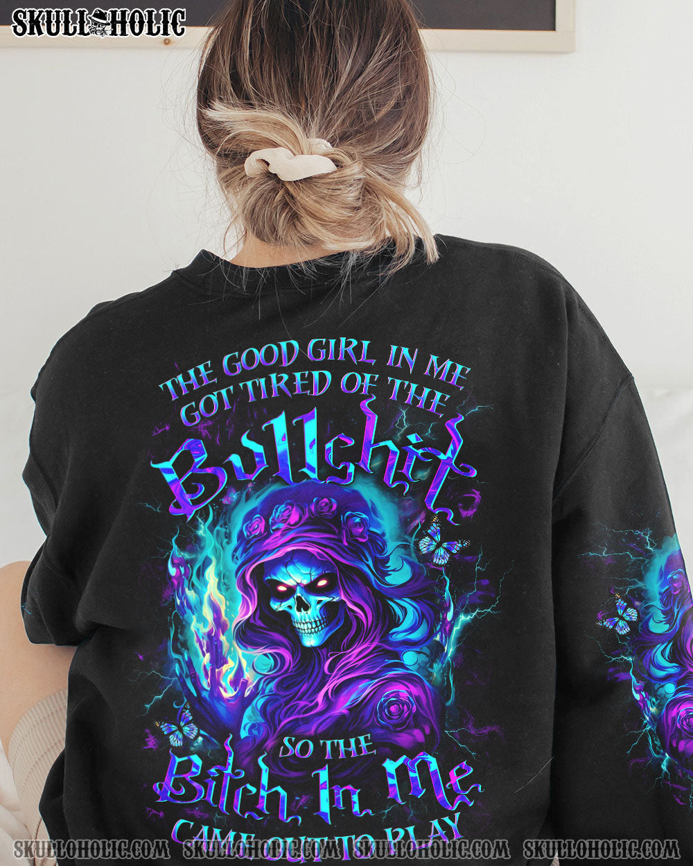 THE GOOD GIRL IN ME GOT TIRED SKULL ALL OVER PRINT - YHDU2612232