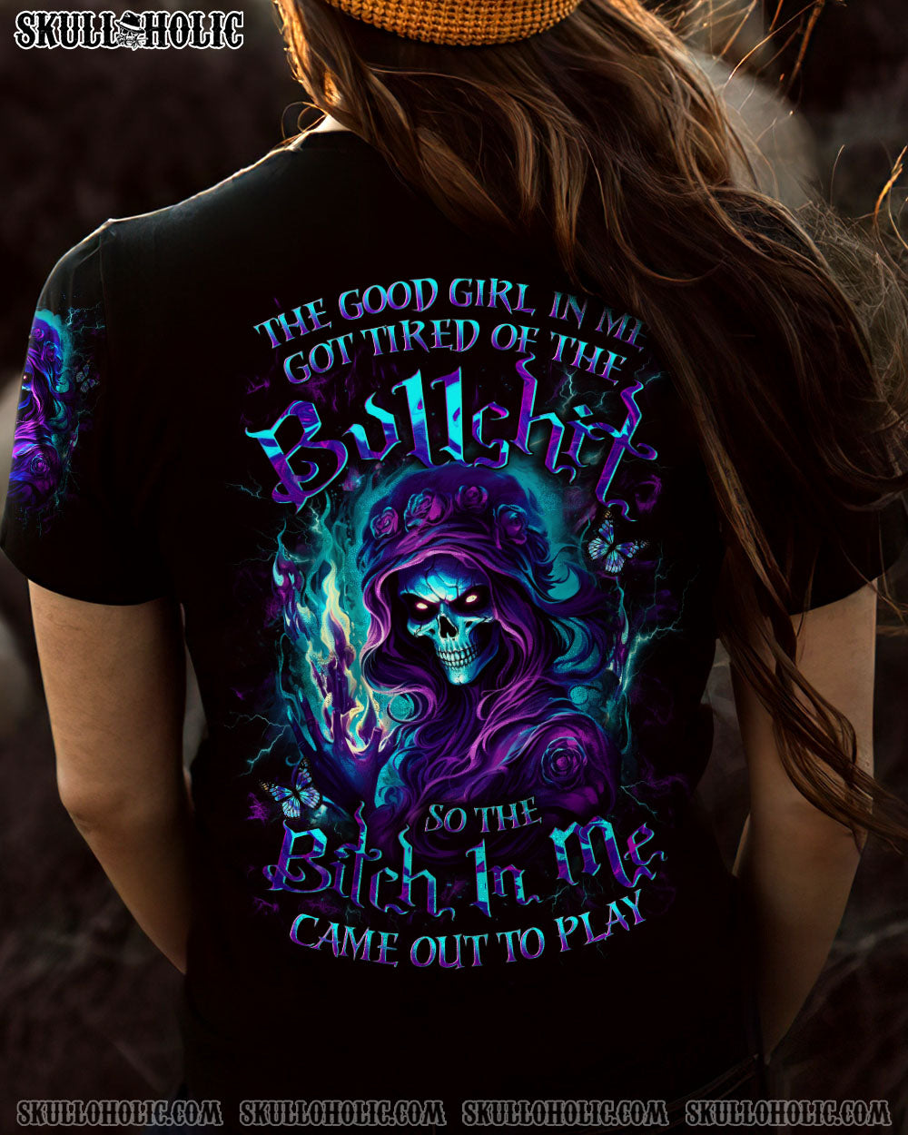 THE GOOD GIRL IN ME GOT TIRED SKULL ALL OVER PRINT - YHDU2612232