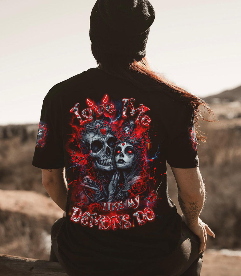 LOVE ME LIKE MY DEMONS DO SKULL ALL OVER PRINT - YHDU2702252