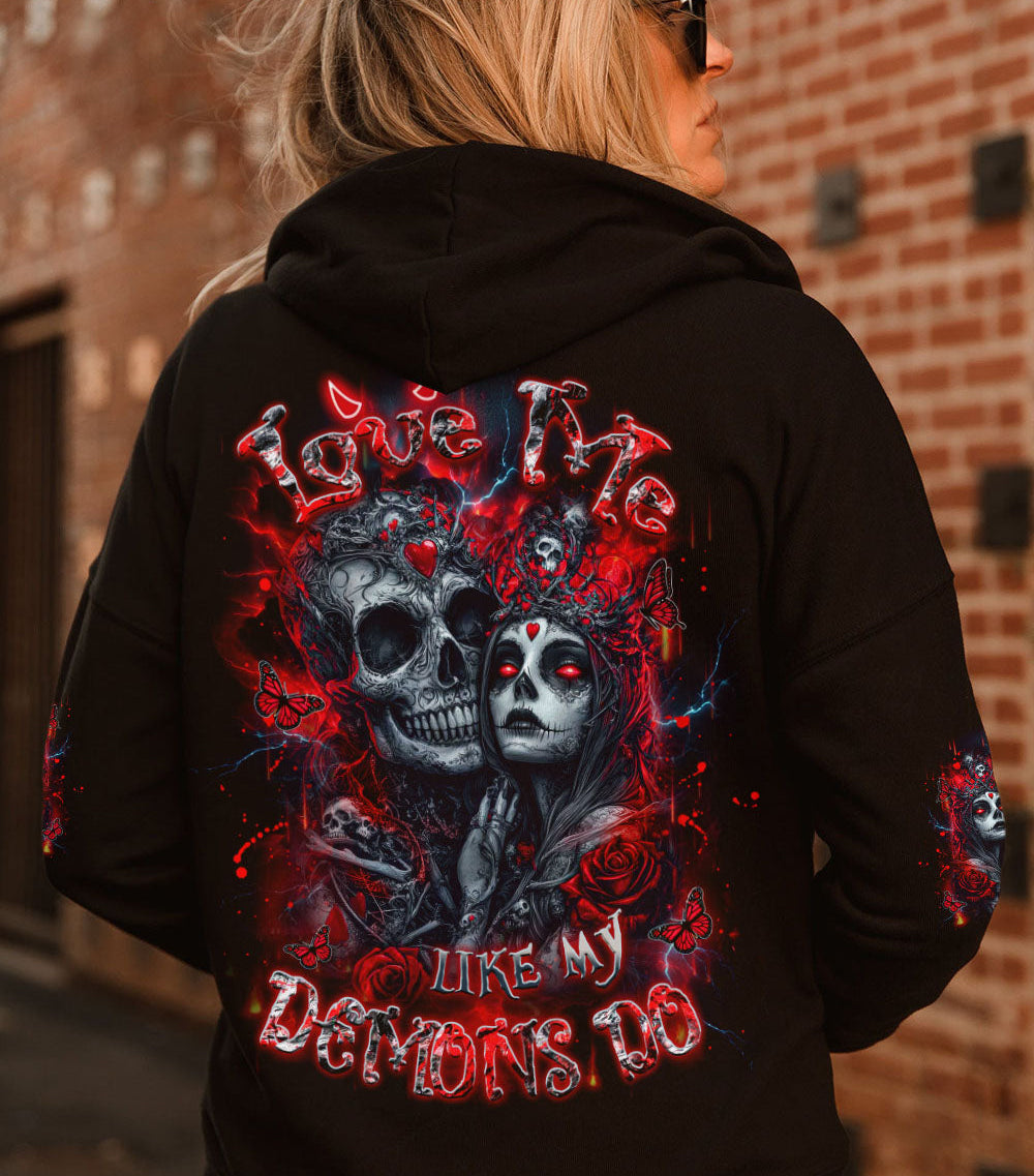 LOVE ME LIKE MY DEMONS DO SKULL ALL OVER PRINT - YHDU2702252