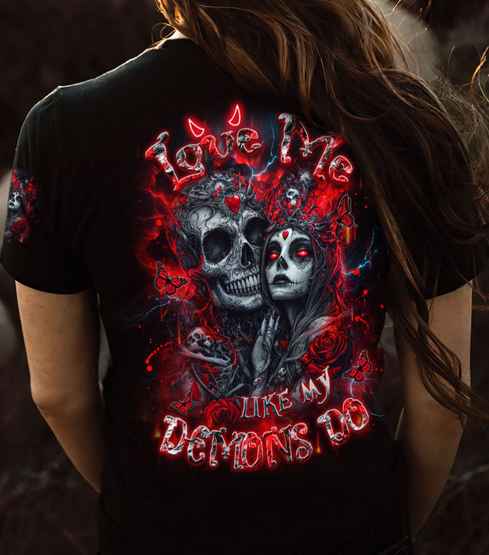 LOVE ME LIKE MY DEMONS DO SKULL ALL OVER PRINT - YHDU2702252