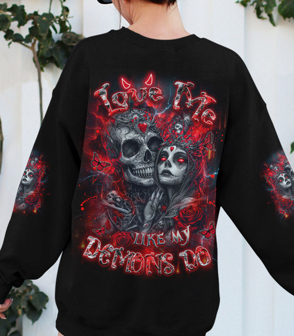 LOVE ME LIKE MY DEMONS DO SKULL ALL OVER PRINT - YHDU2702252