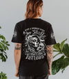 JUST A WOMAN WHO LOVES SKULL AND HAS TATTOOS ALL OVER PRINT - YHDU2802253