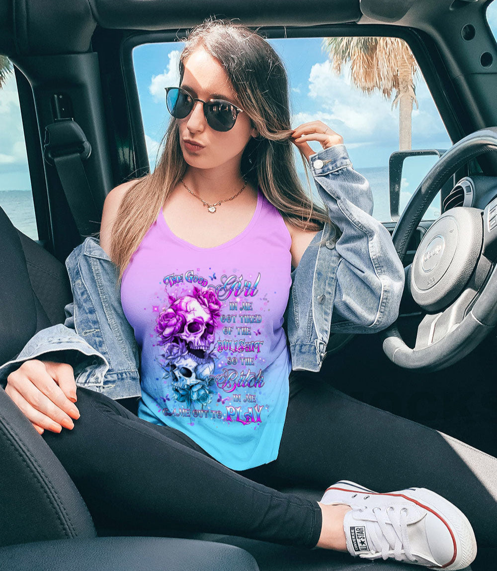 THE GOOD GIRL IN ME GOT TIRED SKULL ROSE ALL OVER PRINT - YHHG0303251