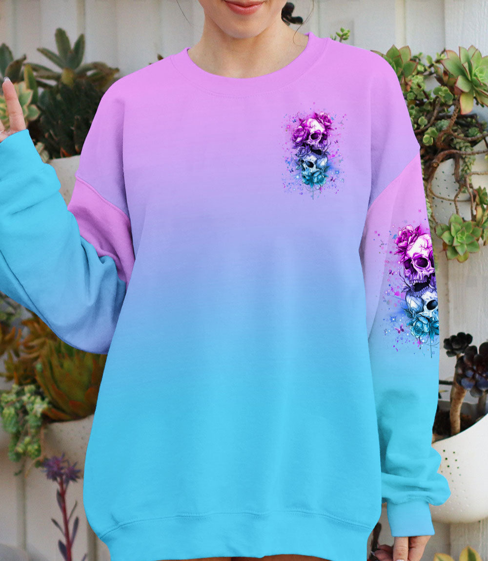 THE GOOD GIRL IN ME GOT TIRED SKULL ROSE ALL OVER PRINT - YHHG0303251