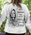 JUST A WOMAN WHO LOVES SKULL AND HAS TATTOOS ALL OVER PRINT - YHHG0403251