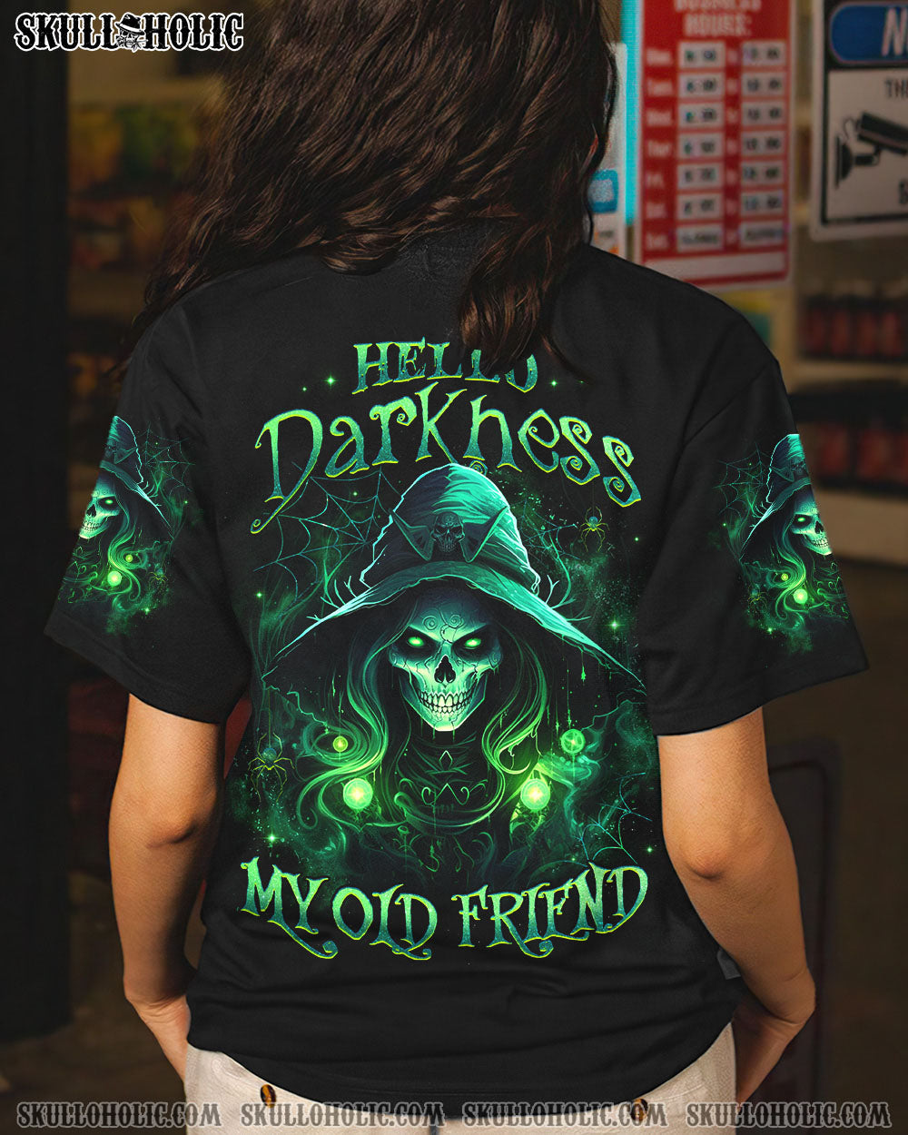 HELLO DARKNESS MY OLD FRIEND HALLOWEEN ALL OVER PRINT - YHHG1508232