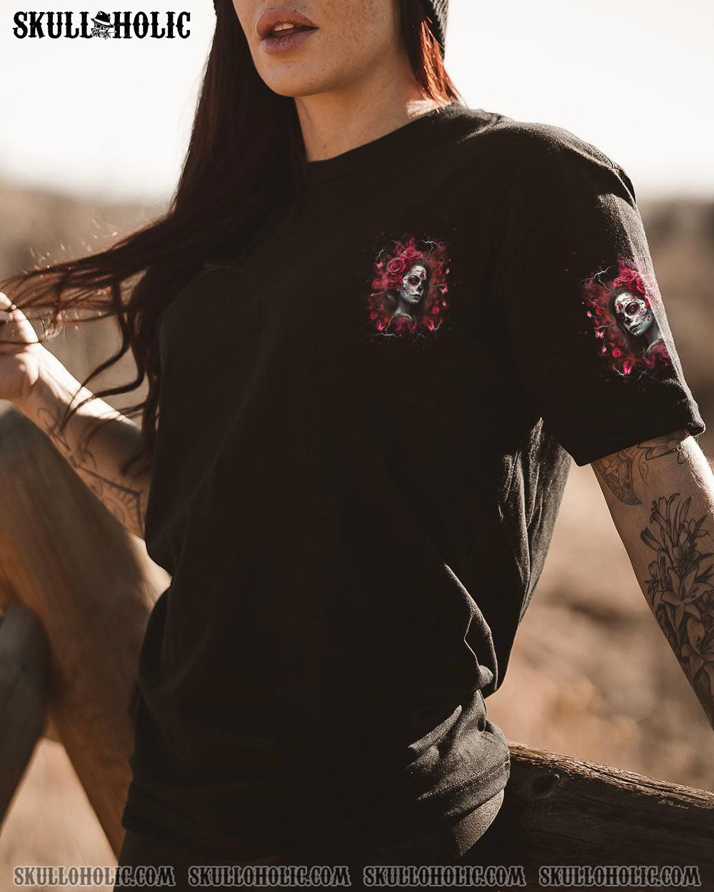 I'M NOT ANTI-SOCIAL SKULL LADY ALL OVER PRINT - YHHG1904251