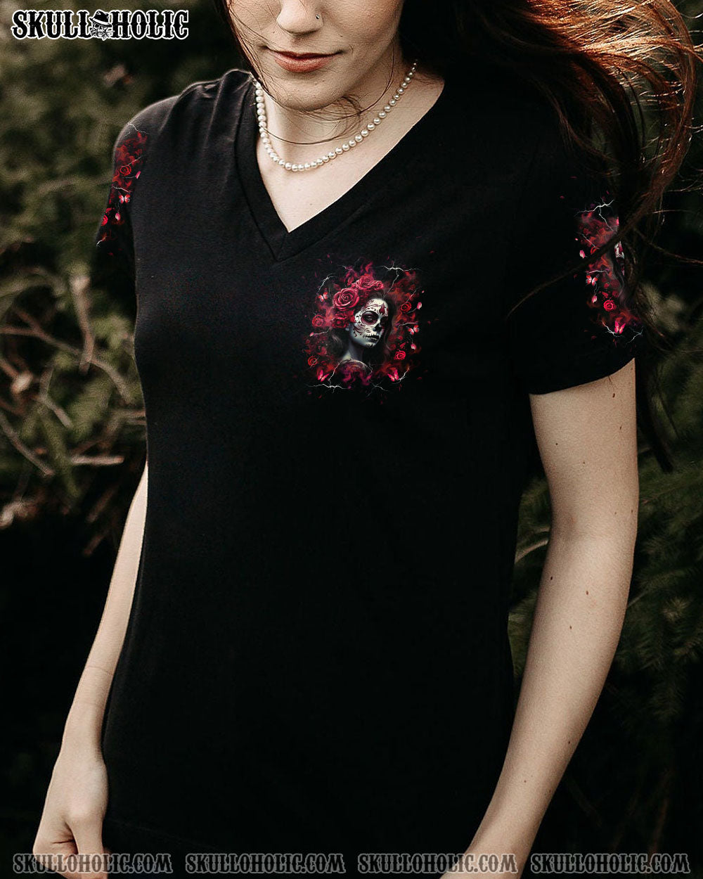 I'M NOT ANTI-SOCIAL SKULL LADY ALL OVER PRINT - YHHG1904251