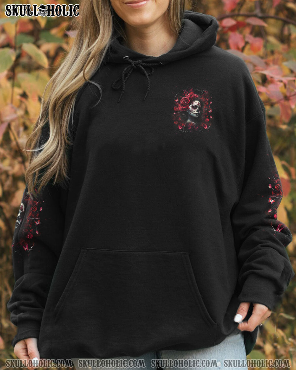 I'M NOT ANTI-SOCIAL SKULL LADY ALL OVER PRINT - YHHG1904251