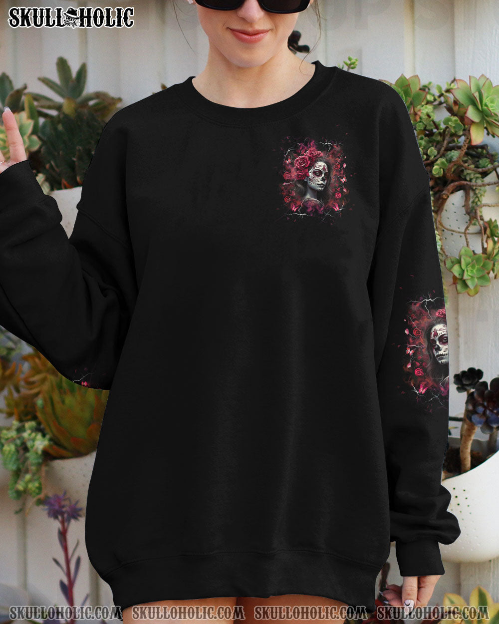 I'M NOT ANTI-SOCIAL SKULL LADY ALL OVER PRINT - YHHG1904251