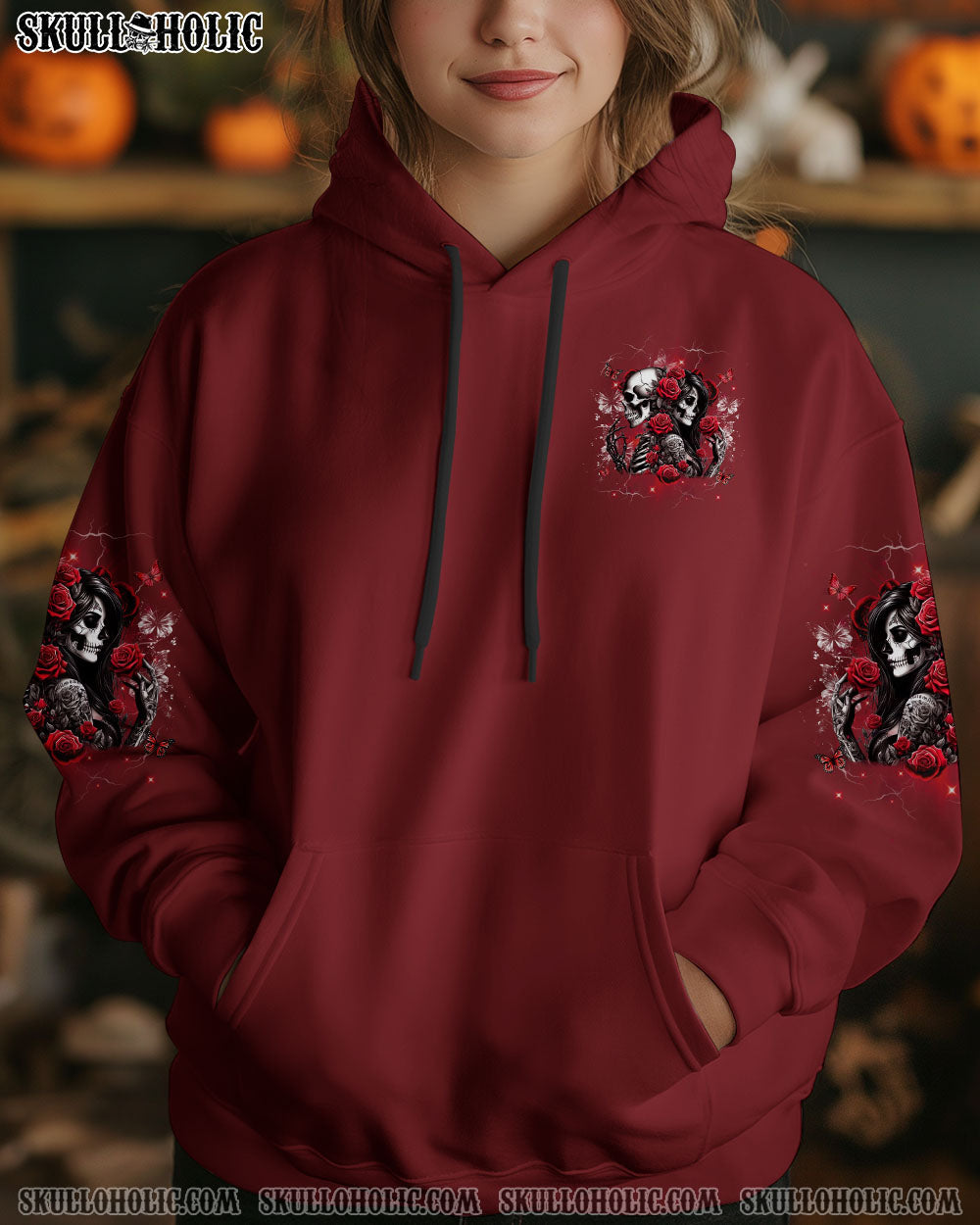 LOVE ME LIKE MY DEMONS DO SKULL ALL OVER PRINT - YHHG2403251