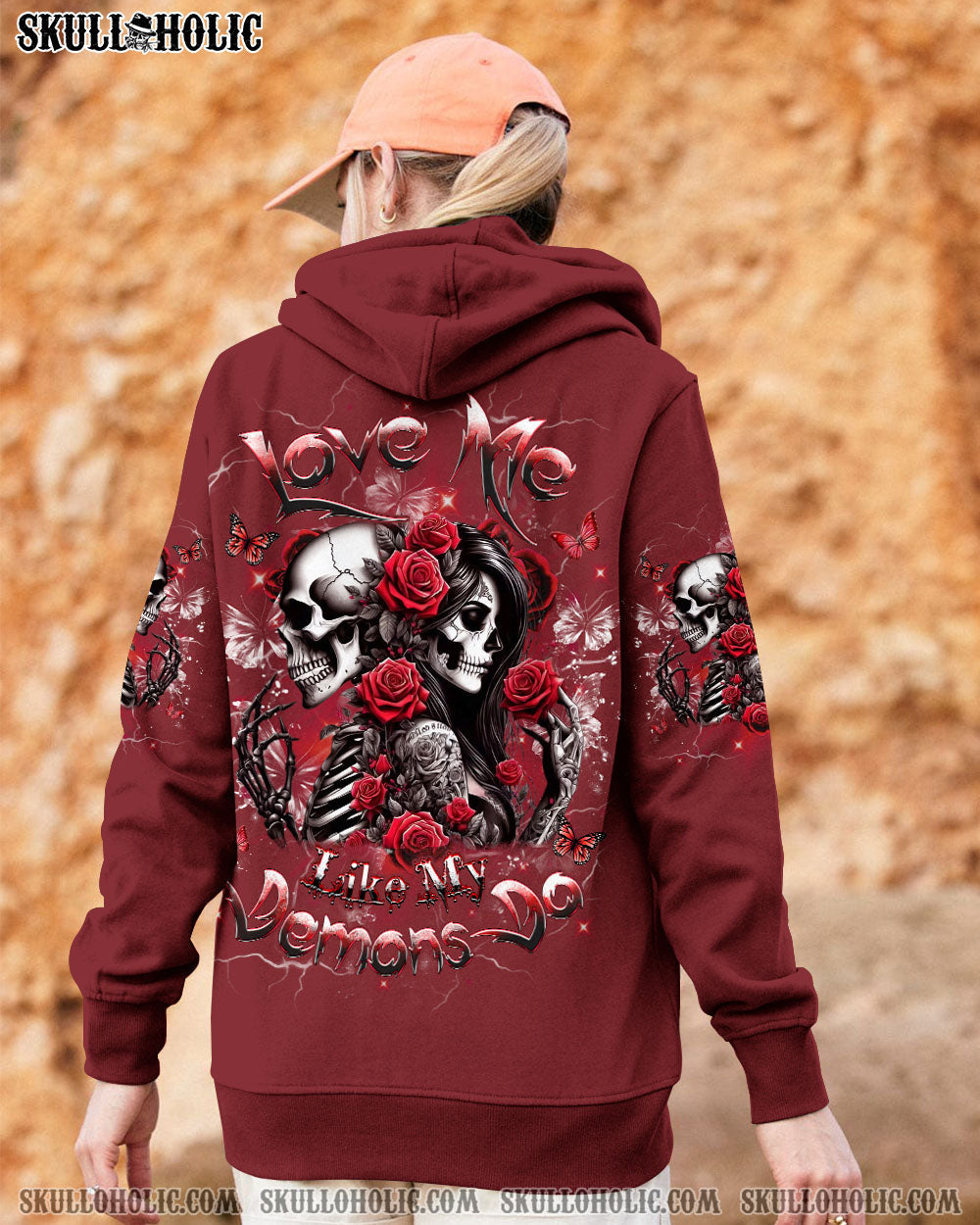 LOVE ME LIKE MY DEMONS DO SKULL ALL OVER PRINT - YHHG2403251