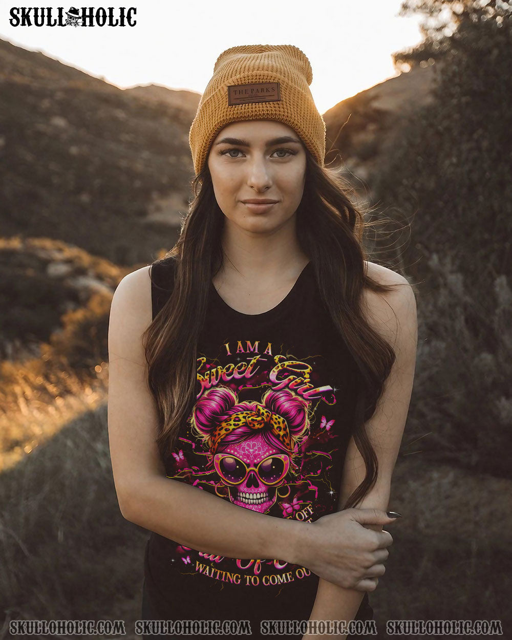 I AM A SWEET GIRL BUT IF YOU PISS ME OFF SKULL ALL OVER PRINT - YHHG2503252