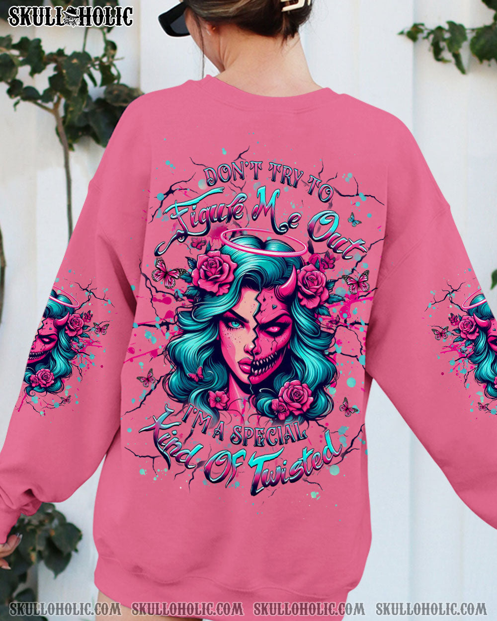DON'T TRY TO FIGURE ME OUT SKULL ALL OVER PRINT - YHHG2603251