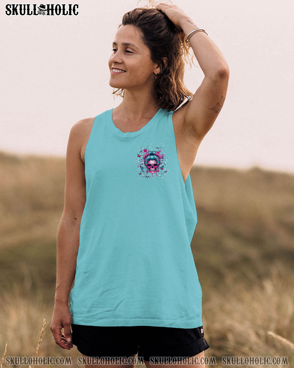 ASSUMING I WAS LIKE MOST GIRLS MESSY BUN SKULL ALL OVER PRINT - YHHG2703251