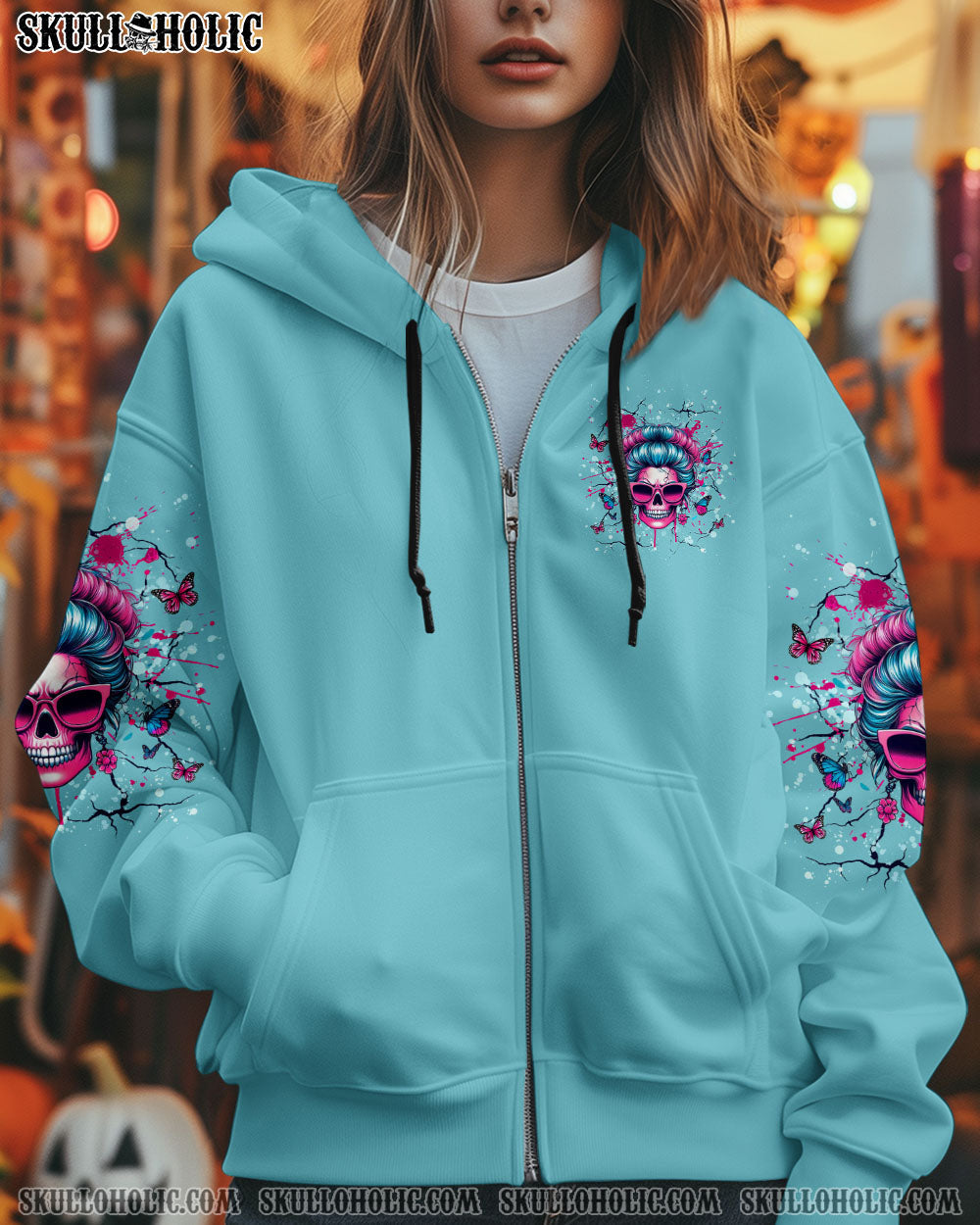 ASSUMING I WAS LIKE MOST GIRLS MESSY BUN SKULL ALL OVER PRINT - YHHG2703251