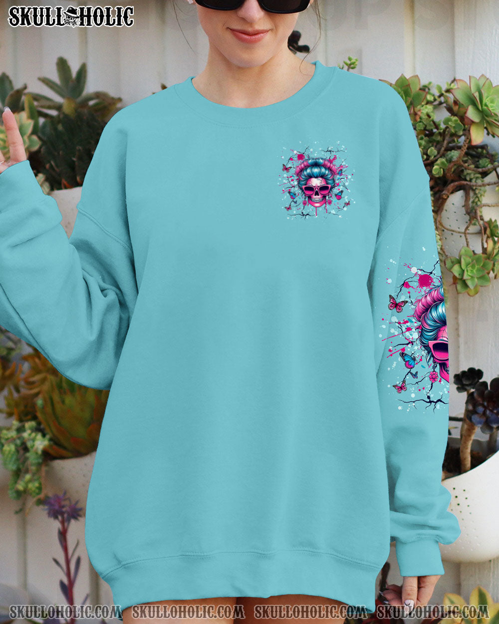 ASSUMING I WAS LIKE MOST GIRLS MESSY BUN SKULL ALL OVER PRINT - YHHG2703251