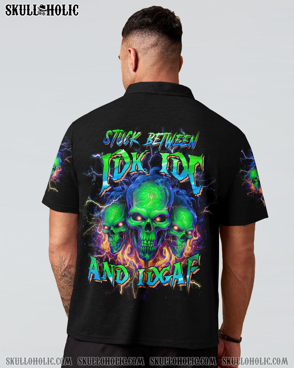 STUCK BETWEEN IDK IDC AND IDGAF SKULL ALL OVER PRINT - YHHN1112234