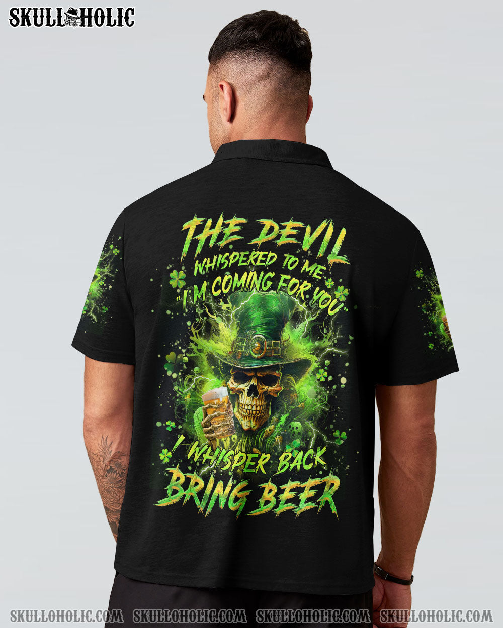THE DEVIL WHISPERED TO ME BRING BEER SKULL PATRICK'S DAY ALL OVER PRINT - YHHN2301241