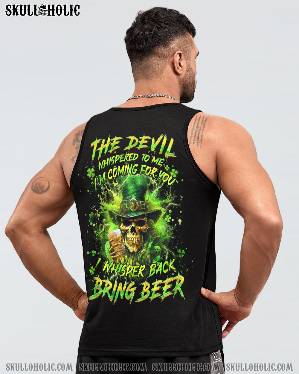 THE DEVIL WHISPERED TO ME BRING BEER SKULL PATRICK'S DAY ALL OVER PRINT - YHHN2301241