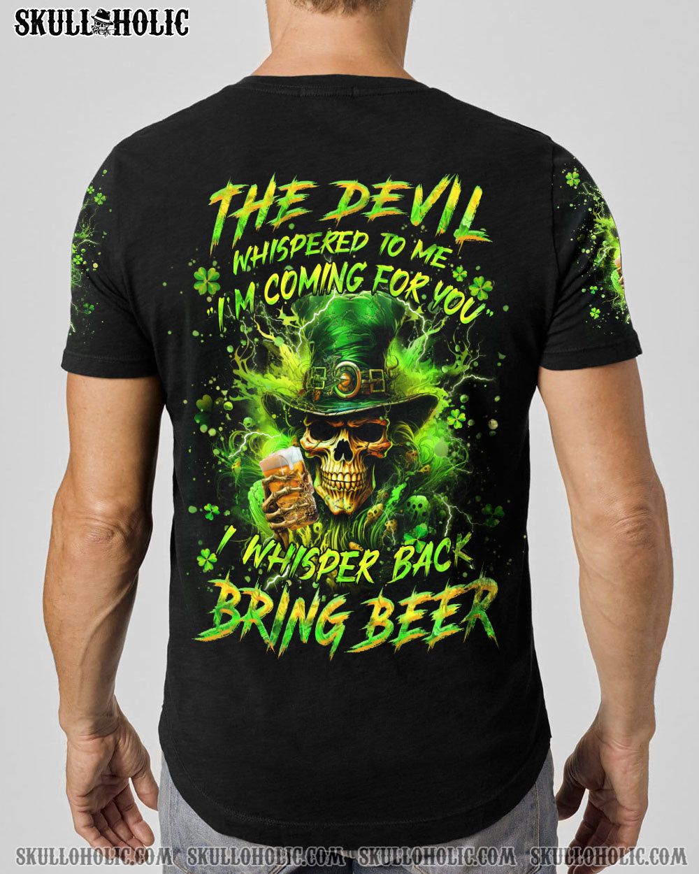 THE DEVIL WHISPERED TO ME BRING BEER SKULL PATRICK'S DAY ALL OVER PRINT - YHHN2301241