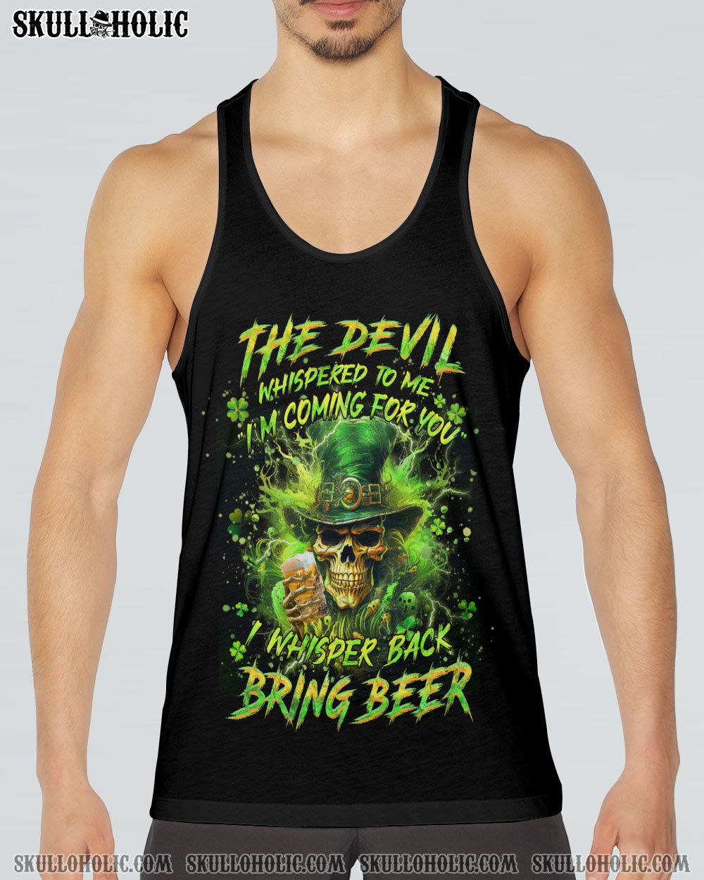 THE DEVIL WHISPERED TO ME BRING BEER SKULL PATRICK'S DAY ALL OVER PRINT - YHHN2301241