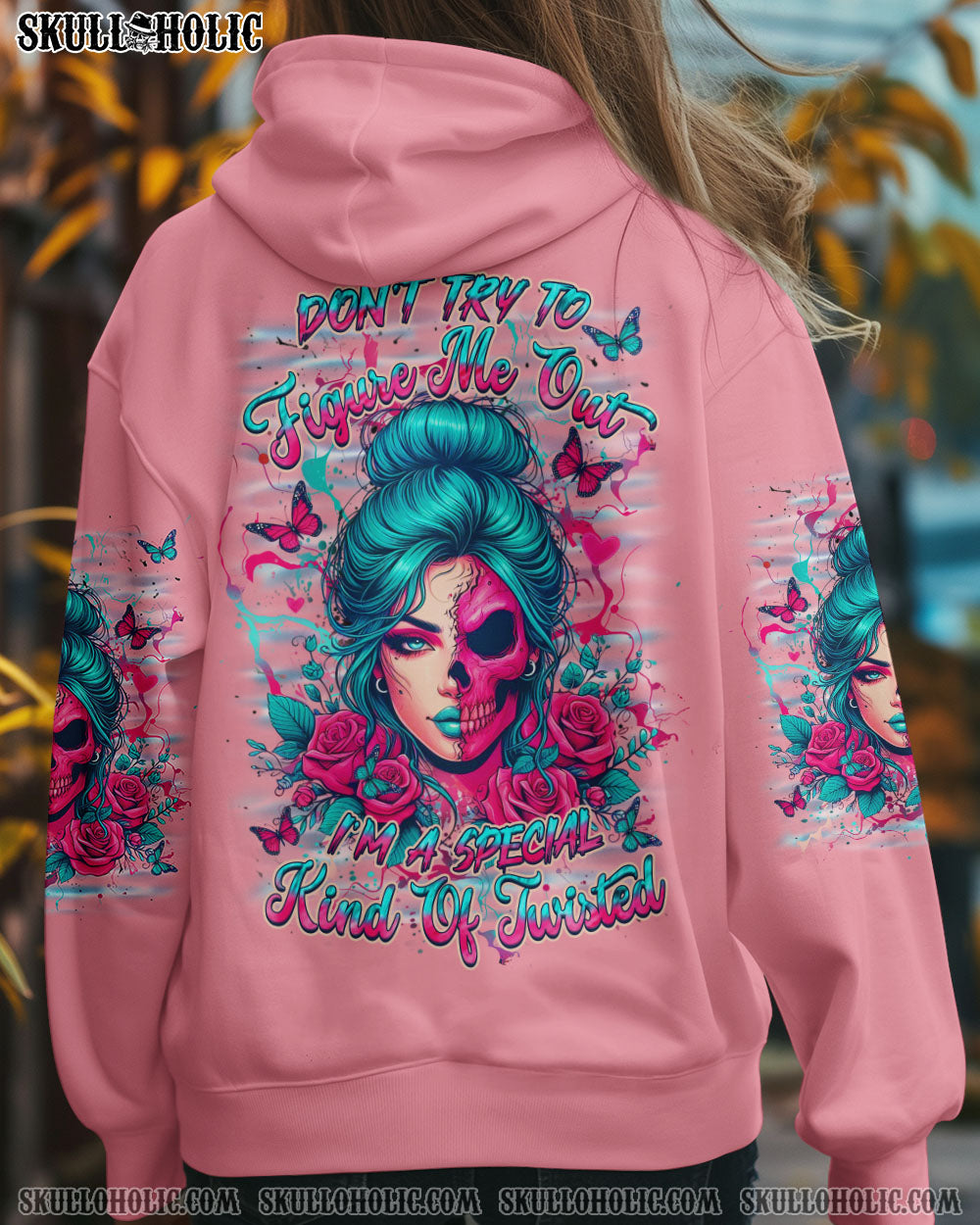 DON'T TRY TO FIGURE ME OUT SKULL ALL OVER PRINT - YHHN3103254